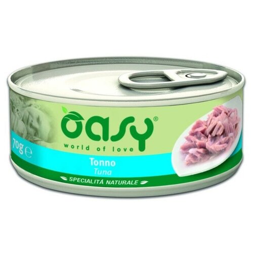 Oasy Wet cat Specialita Naturali Tuna дополнительное питание для кошек с тунцом в консервах - 70 г фотография