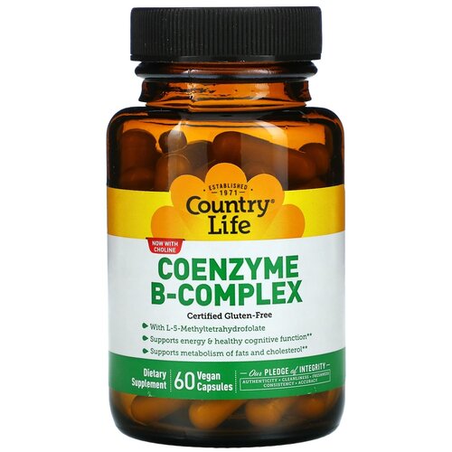 Капсулы Country Life Сoenzyme B-complex, 140 г, 200 мл, 60 шт. купить за 3000 руб, фото