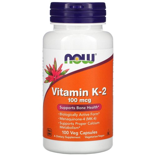 Капсулы NOW Vitamin K-2, 70 г, 100 мкг, 100 шт. фотография