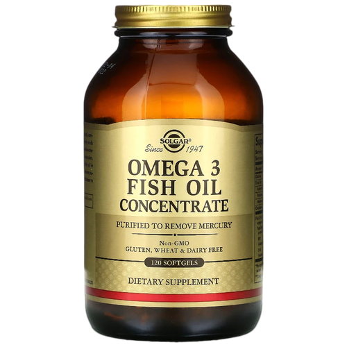 Solgar Omega-3 Fish Oil Concentrate капс., 150 мл, 300 г, 120 шт., рыба фотография