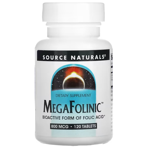 Таблетки Source Naturals MegaFolinic, 60 г, 120 шт. фотография