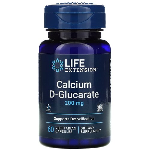 Капсулы Life Extension Calcium D-Glucarate, 50 г, 100 мл, 200 мг, 60 шт. купить за 3150 руб, фото