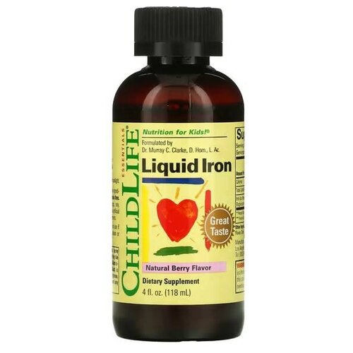 Раствор ChildLife Essentials Liquid Iron, 118 г, 118 мл купить за 2000 руб, фото