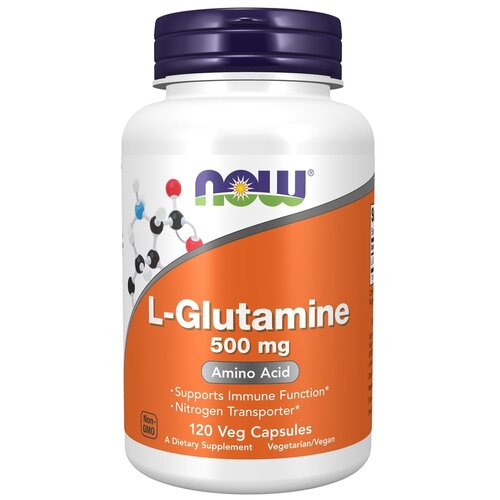 Капсулы NOW L-Glutamine, 130 г, 250 мл, 500 мг, 120 шт. купить за 2240 руб, фото