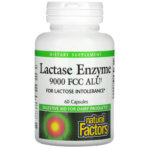 Natural Factors Lactase Enzyme (Фермент Лактаза) 9000 FCC ALU 60 капсул фотография