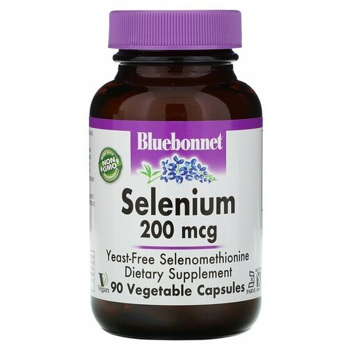 Bluebonnet Nutrition Selenium (Cелен бездрожжевой селенометионин) 200 мкг 90 капсул фотография