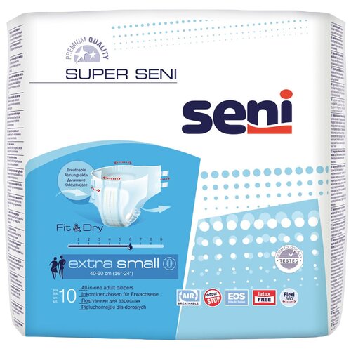 Подгузники для взрослых Super Seni extra small (обхват 40-60 см) 10 шт. купить за 1046 руб, фото