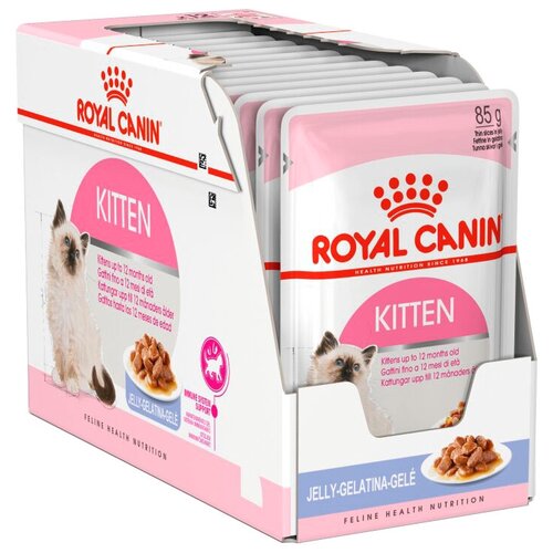 Влажный корм для котят Royal Canin Kitten Instinctive 12 шт. х 85 г (кусочки в желе) купить за 1200 руб, фото