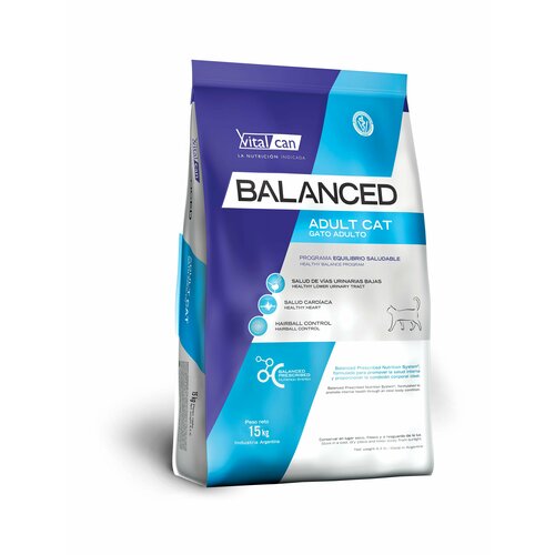 Сухой корм Vitalcan Balanced Cat Adult для взрослых кошек, 15 кг фотография