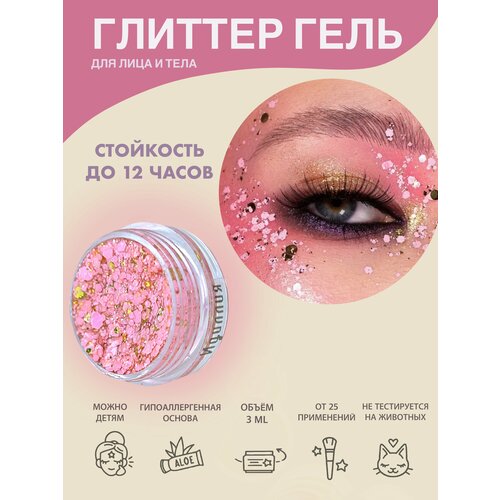 Queridos Glitters ГлиттерГель. Блёстки для лица и тела. Цвет 