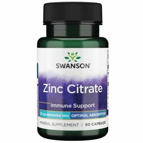 Swanson Zinc Citrate Immune Support 50 mg (Цитрат Цинка) 60 капсул (Swanson) купить за 799 руб, фото