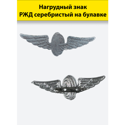 Нагрудный знак РЖД, серебро фотография