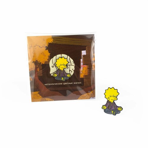 Значок металлический / Little Pins / Lisa Simpson Treehouse Meditacion / Мультики / Мемы / Сериалы / фотография