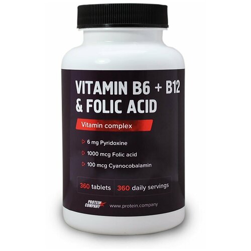 Vitamin B6 + B12 & Folic Acid Витамины B6+B12+B9, 250 мл, 100 г, 360 шт., лимон фотография