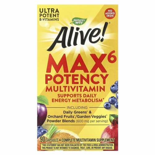 Nature's Way Alive! Max6 Potency (мультивитаминный комплекс без железа) 90 капсул фотография