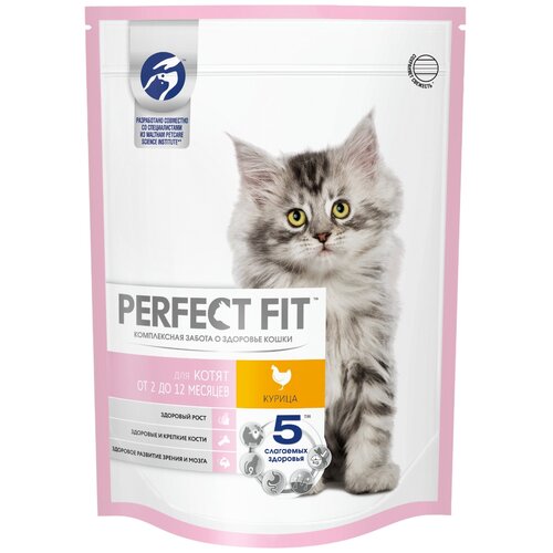 Сухой корм для котят Perfect Fit Junior, с курицей 190 г фотография