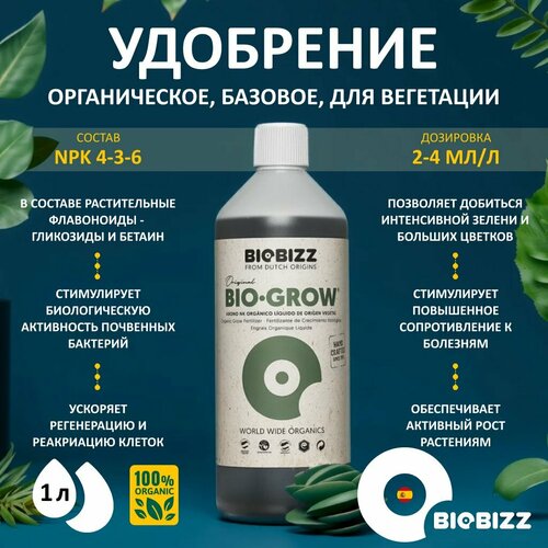 Органическое удобрение BioBizz Bio-Grow 1 л. купить за 1581 руб, фото