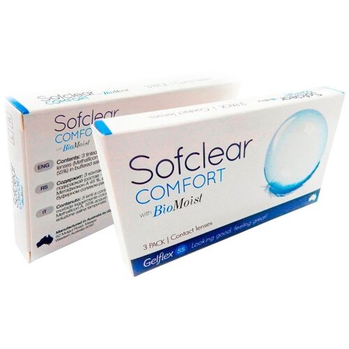 Контактные линзы Gelflex Sofclear Comfort with BioMoist, 3 шт., R 8,6, D -11,5 фотография