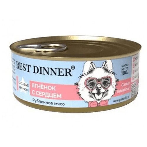 Корм консервированный Best Dinner Vet Profi Gastro Intestinal для собак с Ягненок, сердце, 12 ш 100 г фотография