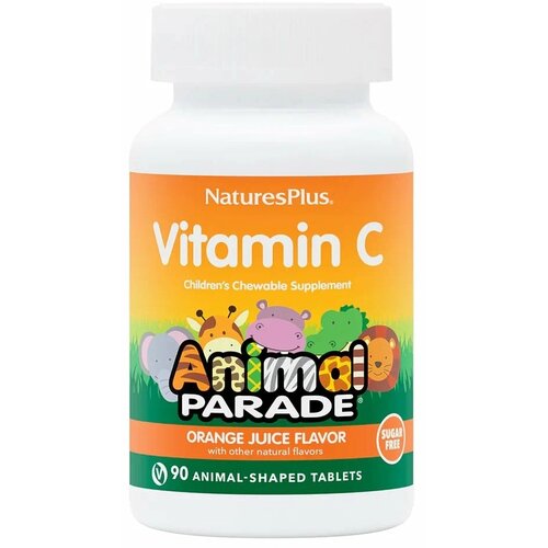 Таблетки Natures Plus Animal Parade Vitamin C без сахара таб. жев., 100 г, 250 мг, 90 шт. фотография