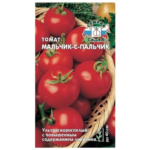 Томат МАЛЬЧИК-С-ПАЛЬЧИК, 1 пакет, семена 0,1г, Седек, ультраскороспелый фотография