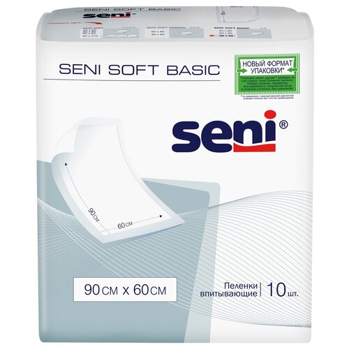 Пеленки впитывающие одноразовые медицинские Seni Soft Basic 90 x 60 см, 10 шт. купить за 340 руб, фото