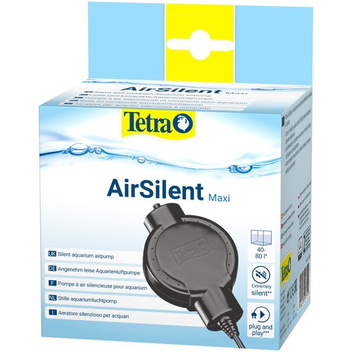 Tetra AirSilent Maxi Тихий компрессор для аквариума, черный от 40 до 80л, 1,8 Вт купить за 2530 руб, фото