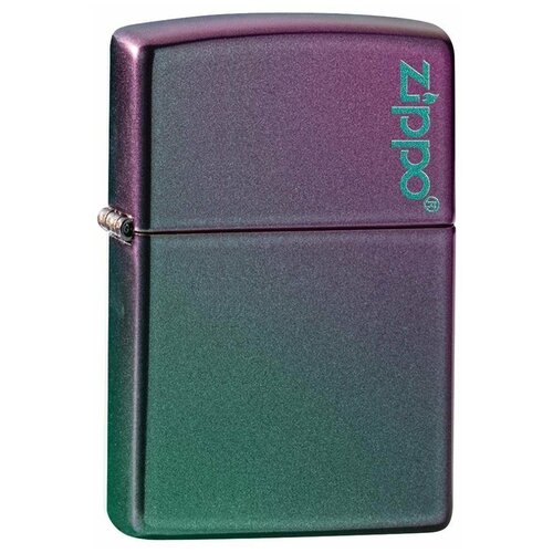 Зажигалка ZIPPO Classic с покрытием Iridescent 49146, латунь/сталь, фиолетовая, матовая, 36x12x56 мм купить за 7160 руб, фото