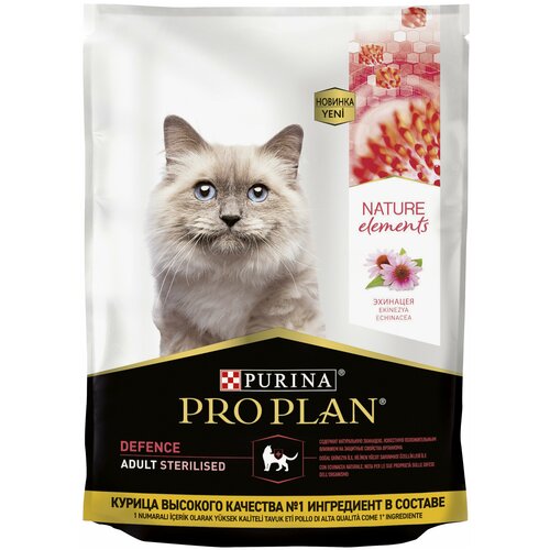 Сухой корм Pro Plan Nature Elements для взрослых стерилизованных кошек и кастрированных котов, с высоким содержанием курицы, 200 г х 2 шт фотография