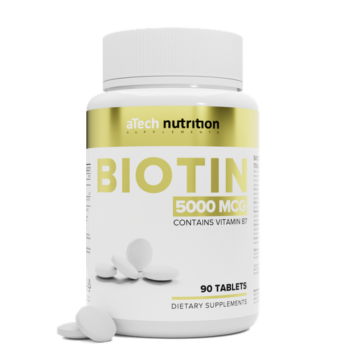 Биотин / BIOTIN aTech nutrition 90 таблеток купить за 433 руб, фото