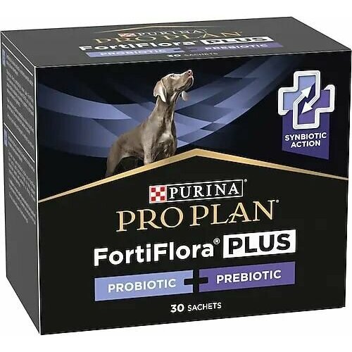 Purina ProPlan пробиотики и пребиотики для собак Purina PRO PLAN FortiFlora для микрофлоры кишечника, 30 пакетиков по 1,5 г купить за 2500 руб, фото