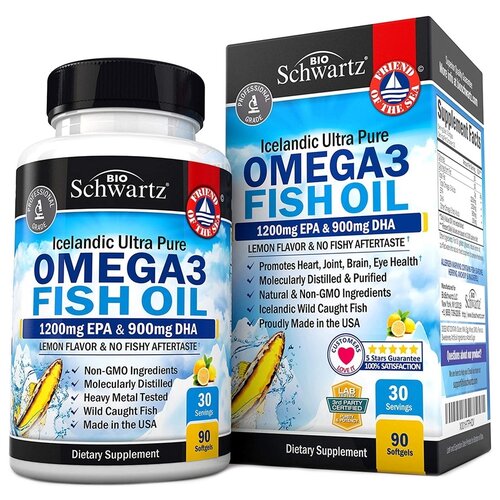 Капсулы BioSchwartz Omega 3 Fish Oil 1200mg EPA & 900mg DHA, 0.2 г, 90 шт. фотография