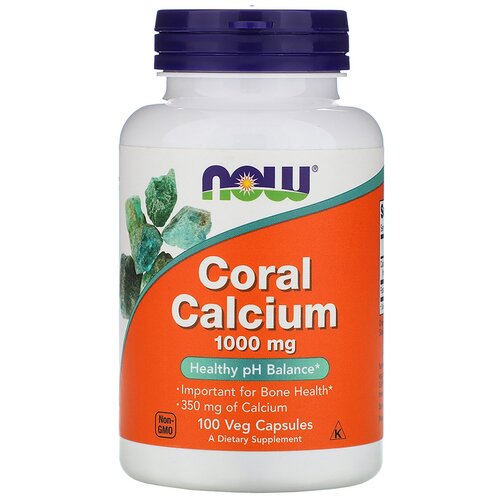 Капсулы NOW Coral Calcium 1000 мг, 100 г, 1000 мг, 100 шт. фотография