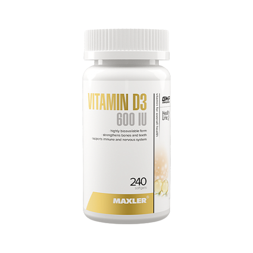 MAXLER Vitamin D3 капс., 250 г, 240 шт. фотография