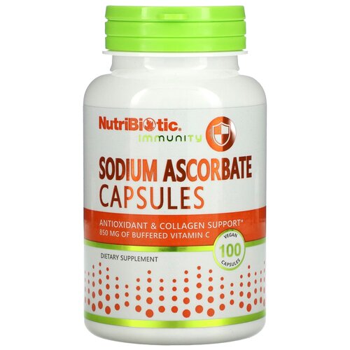 Капсулы NutriBiotic Sodium Ascorbate capsules, 153 г, 150 мл, 100 шт. фотография