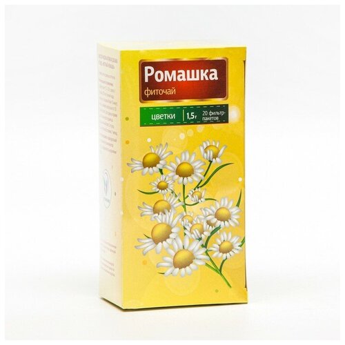 Vitamuno Фиточай Ромашка Vitamuno для взрослых, 20 фильтр-пакетов по 1.5 г фотография