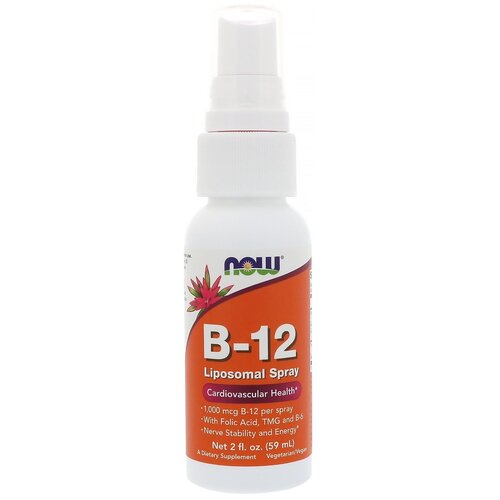 Спрей NOW B-12 Liposomal Spray, 100 г, 59 мл купить за 2290 руб, фото