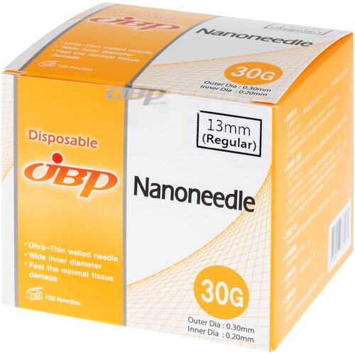 Иглы для инъекций Nanoneedle 30G - (0,3 x 13 мм - 100 штук) фотография