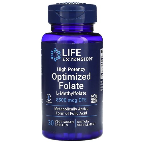 Таблетки Life Extension Optimized Folate, 50 г, 30 шт. фотография