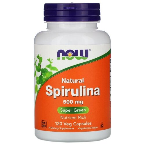 Капсулы NOW Natural Spirulina, 140 г, 500 мг, 120 шт. фотография