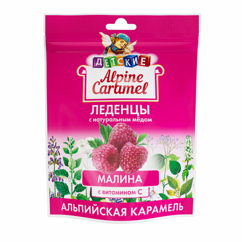 Alpine Caramel Альпийская Карамель, леденцы детские малина с витамином С 75 г, 1 шт. фотография