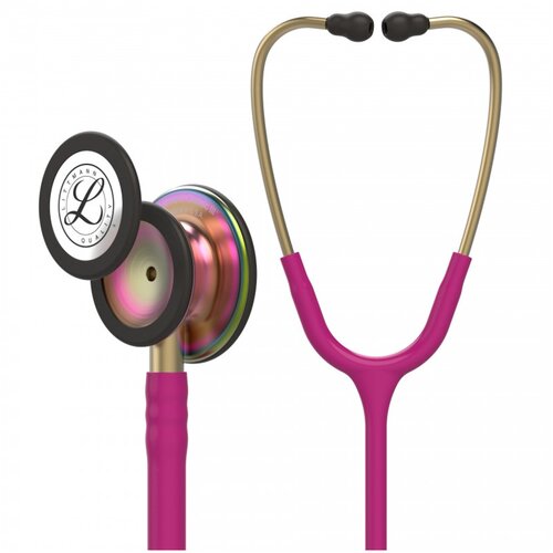 Стетоскоп Littmann Classic III, малиновая трубка, акустическая головка цвета радуги, 69 см купить за 18650 руб, фото