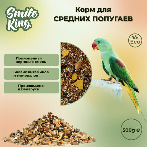 Корм для средних попугаев Smile King 500г (Беларусь) купить за 267 руб, фото