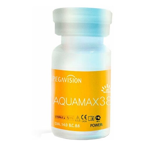 Контактные линзы Pegavision Aquamax 38, 1 шт., R 8,6, D -2,75, бесцветный, 1 уп. фотография