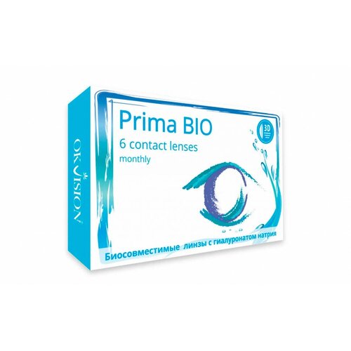 Контактные линзы OKVision PRIMA BIO, 6 шт., R 8,6, D -2,25, бесцветный, 1 уп. купить за 1242 руб, фото