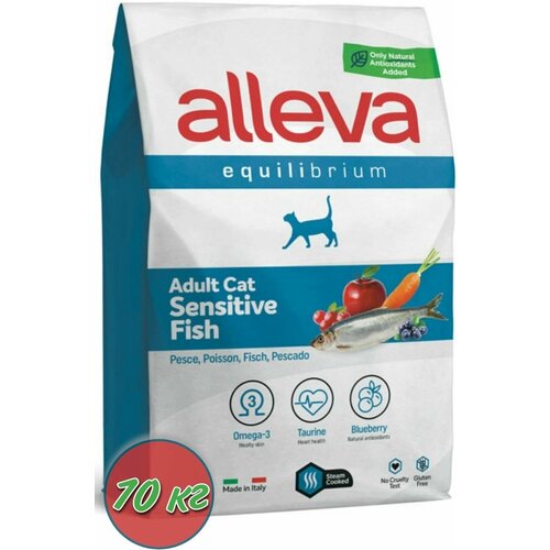 Alleva Equilibrium Cat сухой корм для взрослых кошек с рыбой, Adult Sensitive Fish, 10 кг фотография