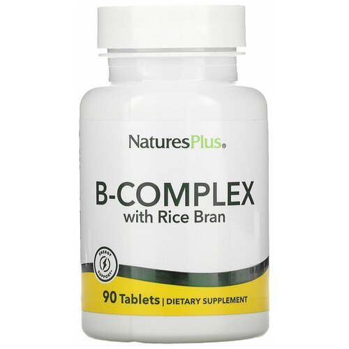 NaturesPlus B-Complex with Rice Bran (Б-Комплекс с рисовыми отрубями) 90 таблеток (NaturesPlus) фотография