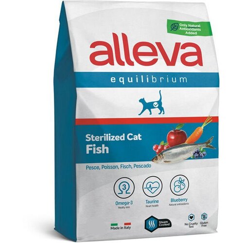 Сухой корм ALLEVA Equilibrium Sterilized Fish для взрослых кошек кастрированных/стерилизованных с рыбой (400 г х 2 шт.) фотография