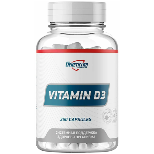 Geneticlab Nutrition Vitamin D3 (360 капсул), 100 г, 360 шт. фотография