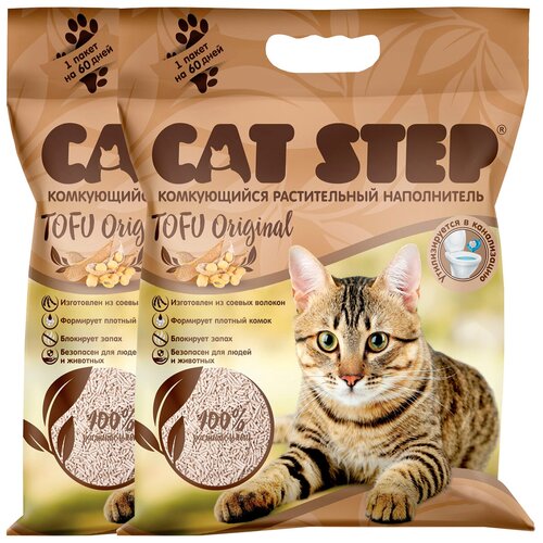 CAT STEP TOFU ORIGINAL - Кэт степ наполнитель комкующийся для туалета кошек (12 + 12 л) фотография